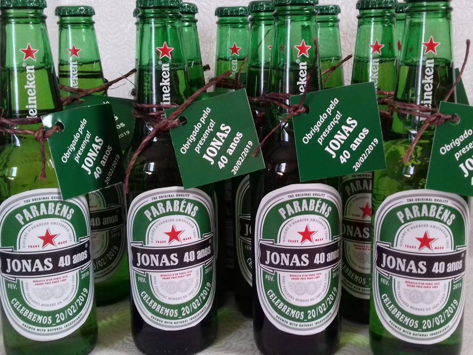 Cerveja Long Neck personalizada Aniver 40 anos